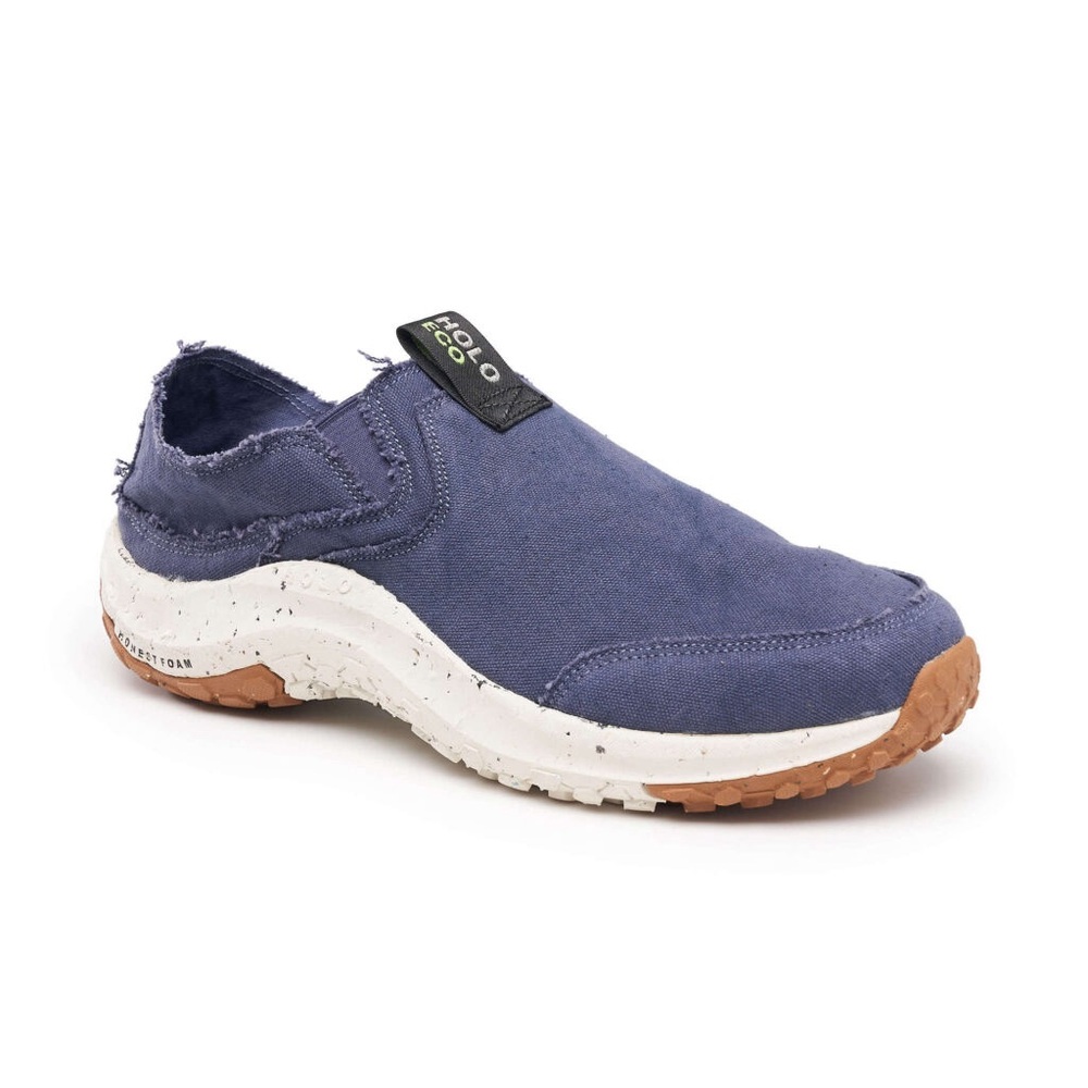 Men's Holo Canvas Lightweight Casual comfort Athena Slip-on Moc Indigo Blue